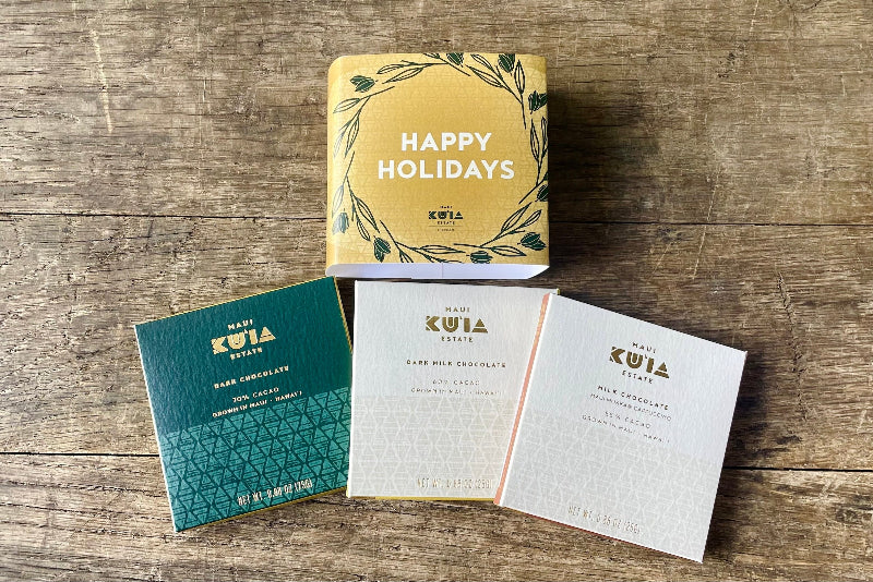 Holiday Maui-Grown Chocolate Bar Trio